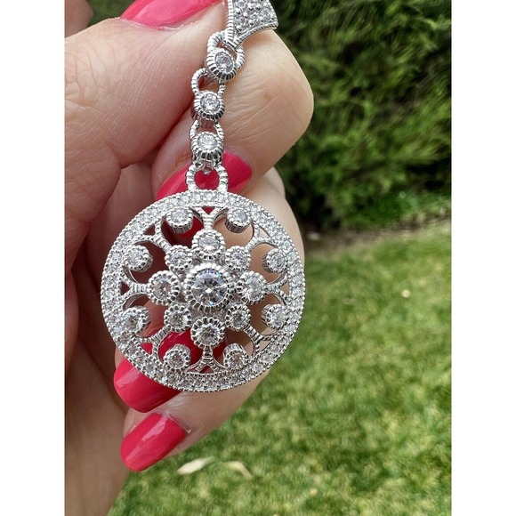 Judith Ripka Sterling Silver Pave Enhancer Pendant - Picture 1 of 7